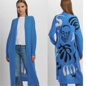 NWT 360 Cashmere KRISTIE Cashmere Skull Sweater Cardigan